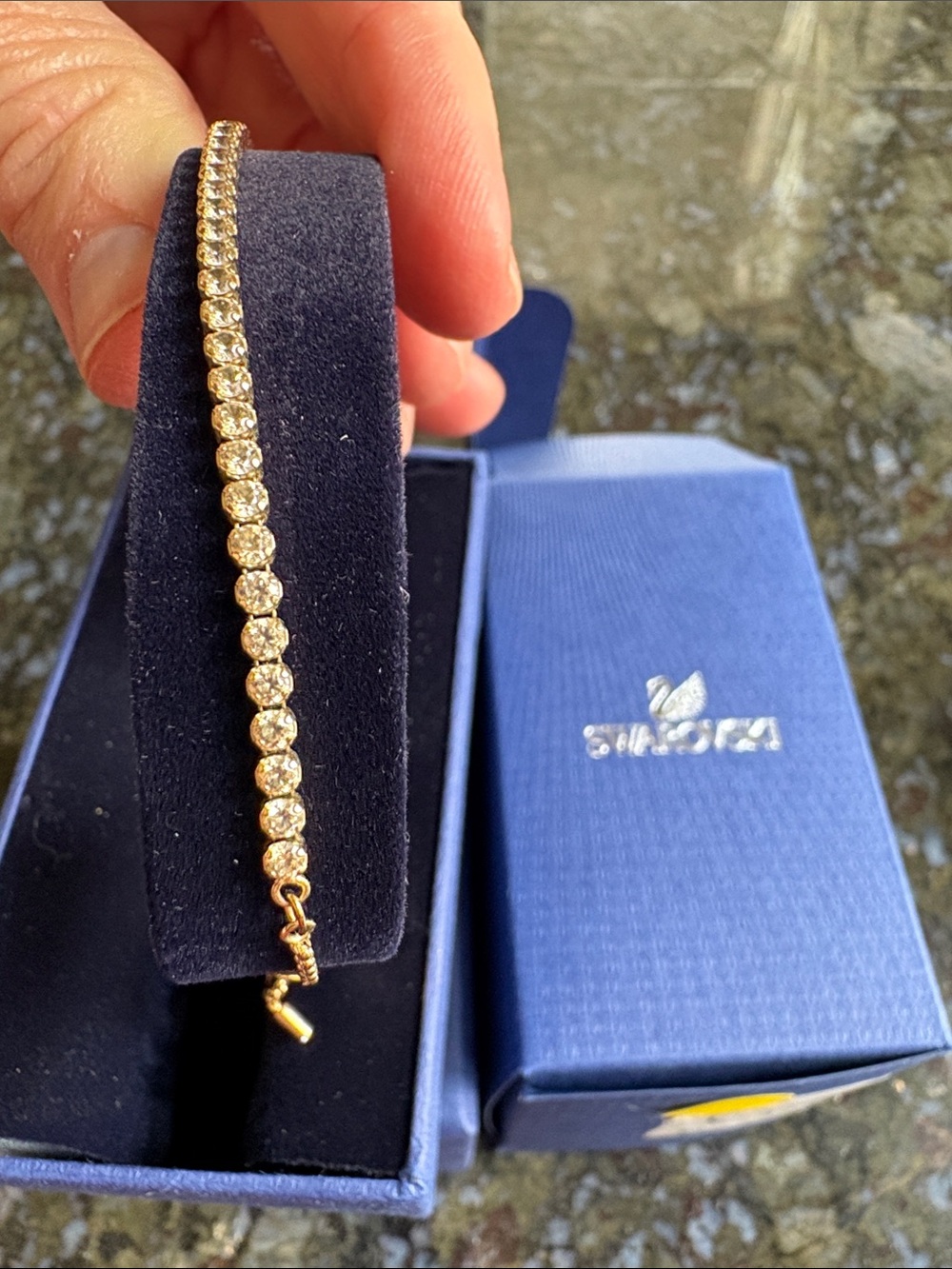 Gold Crystal Tennis Bracelet - Gold Color